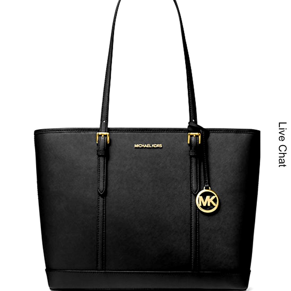 Jet Set Travel large Tote Bag (Black )